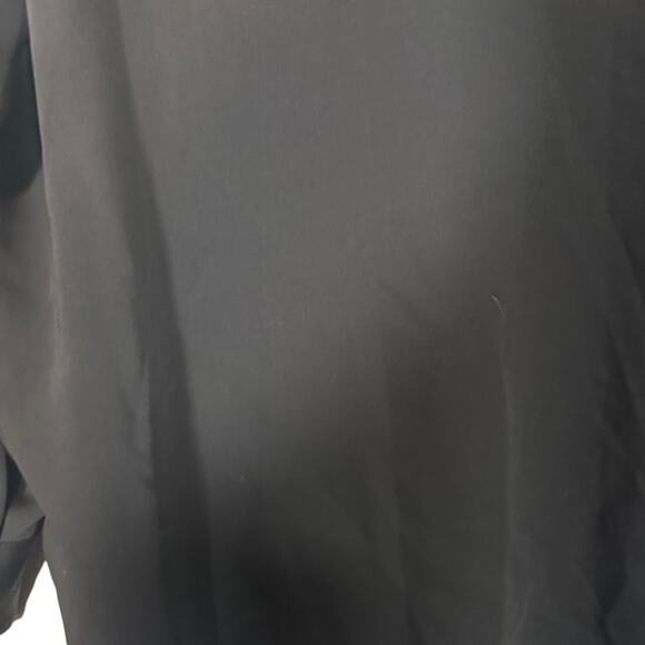 Chico's Black V-Neck Long Sleeve Sailor Collar Side Slit Dress Women Sz 2 12/14 - Picture 8 of 9